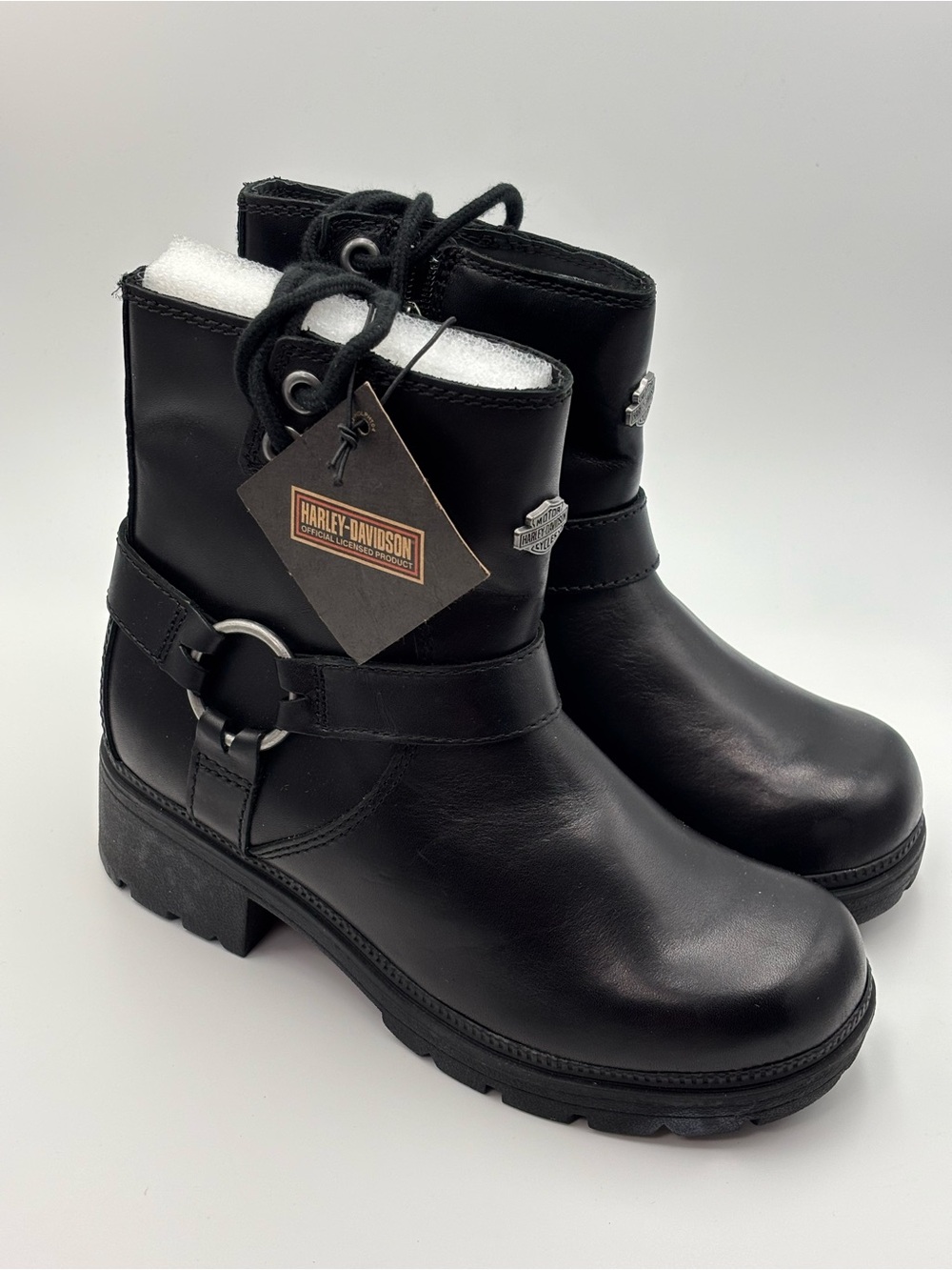Harley-Davidson Women's Black Leather Moto Boots Size 6